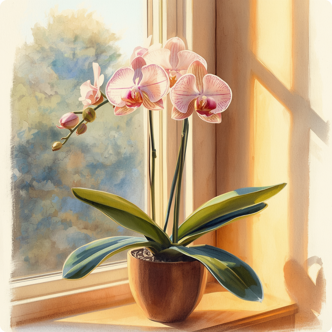 Orchidée avec cache pot